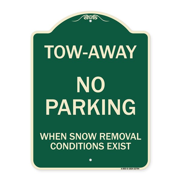 Tow-Away No Parking When Snow Removal Conditions Exist Heavy-Gauge Alum, 18" L, 24" H, G-1824-22794
